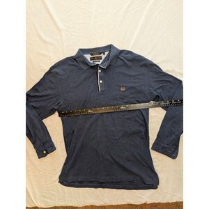 Tommy Hilfiger Polo Shirt Men's L Slate Gray Long Sleeve Golf